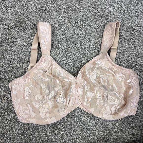 Wacoal 85567 Awareness Full Figure Seamless Bra Floral Natural Nude Sand 32G - Picture 2 of 8